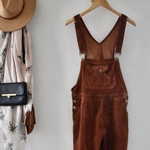 Orange Corduroy Overalls